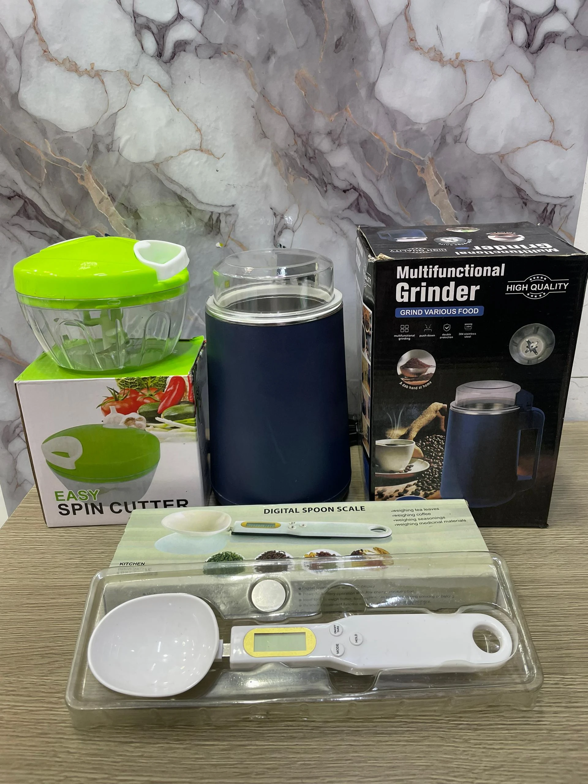 Pack cuisine(Grinder + Spin Cutter + Cuillère Balance Digitale)
